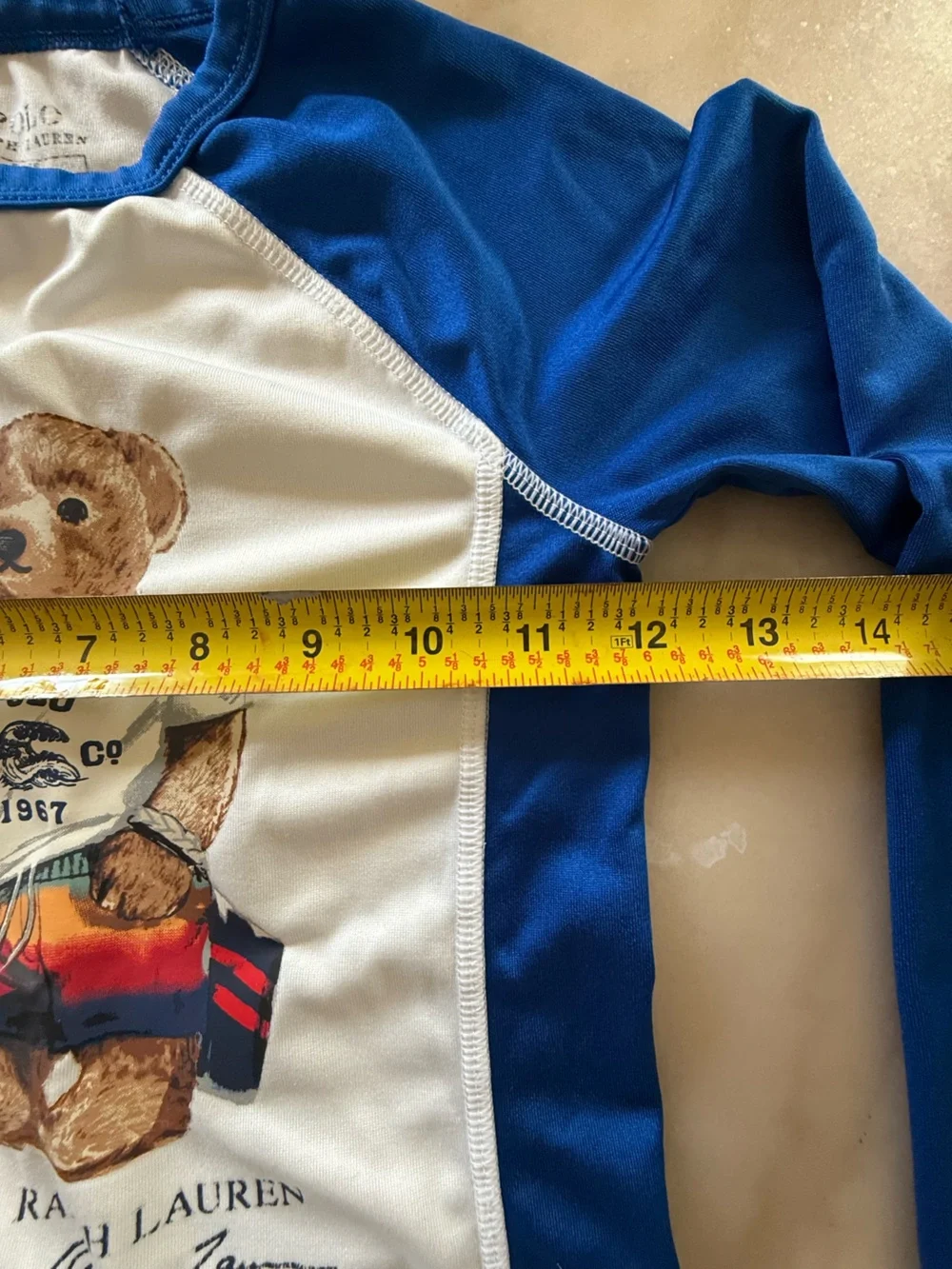 RALPH LAUREN Boy's Polo Bear Long-Sleeve Rash Guard size 5
